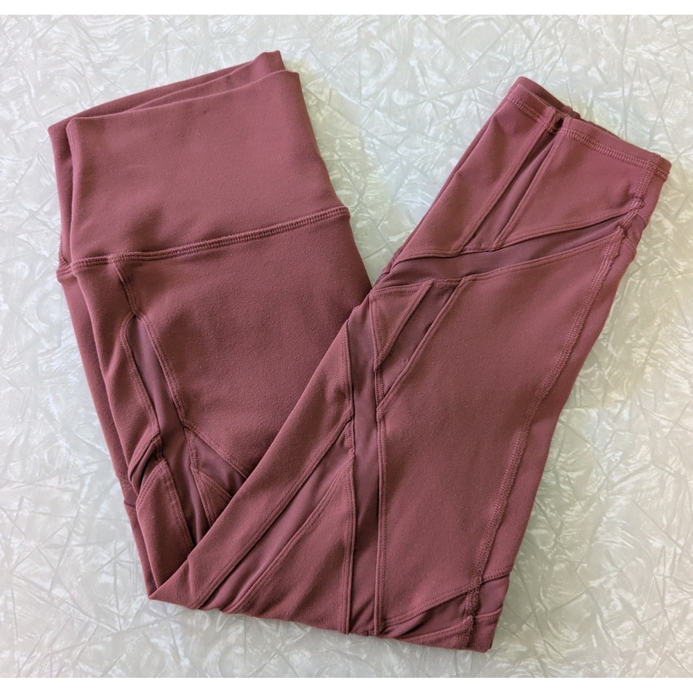 Alo Yoga Moto Mesh High Waist Leggings Dusty Rose Mauve Pink Size L
